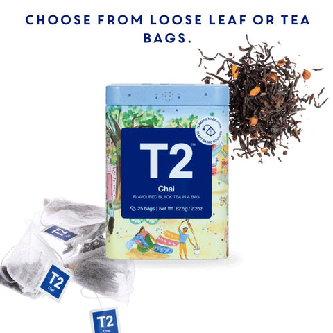 Merlo Coffee Chai Tea T2 choose from loose leaf or tea bags 