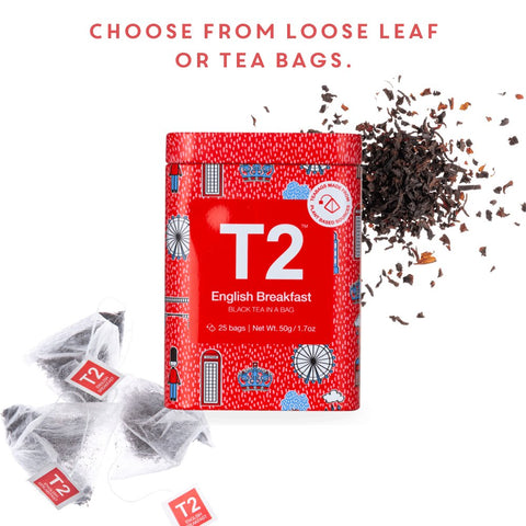 T2 Merlo English Breakfast Tea choose from loose leaf or tea bags